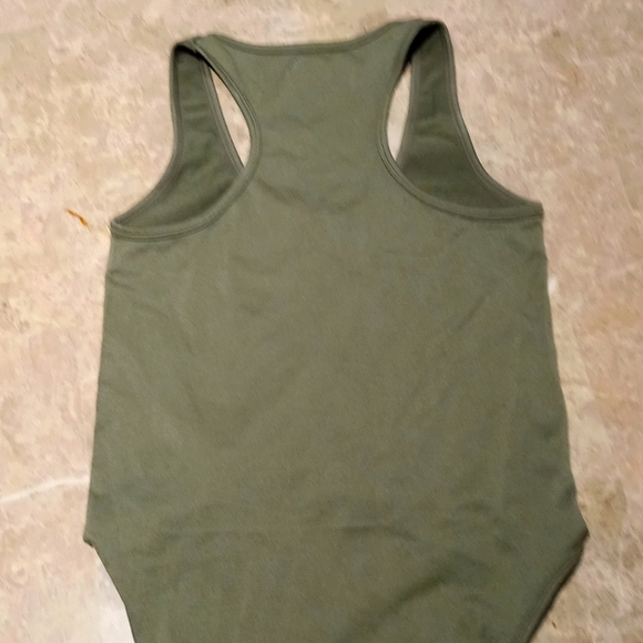 NWOT Olive Green Racer Back Bodysuit - Picture 5 of 6